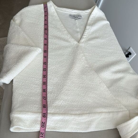 Madewell Texture & Thread Wrap Boucle Top in Bright Ivory Size S - Picture 8 of 11